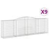 vidaXL Klenut&eacute; gabionov&eacute; ko&scaron;e 9 ks 400x50x120/140cm pozinkovan&eacute; železo