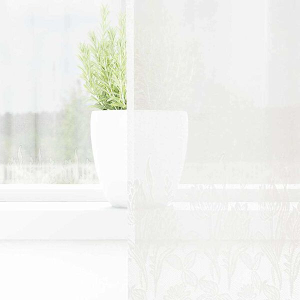 vidaXL Čipkov&yacute; Z&aacute;věs se z&aacute;clonami B&iacute;l&aacute; 120 x 150 cm Polyester