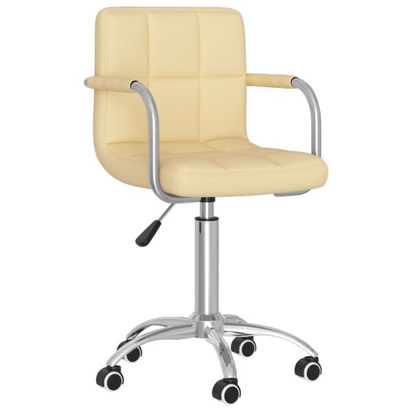 vidaXL Otočn&aacute; kancel&aacute;řsk&aacute; židle kr&eacute;mov&aacute; uměl&aacute; kůže