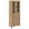 vidaXL Vysok&yacute; bufet Artisanov&yacute; dub 69,5 x 34 x 180 cm Kompozitn&iacute; dřevo