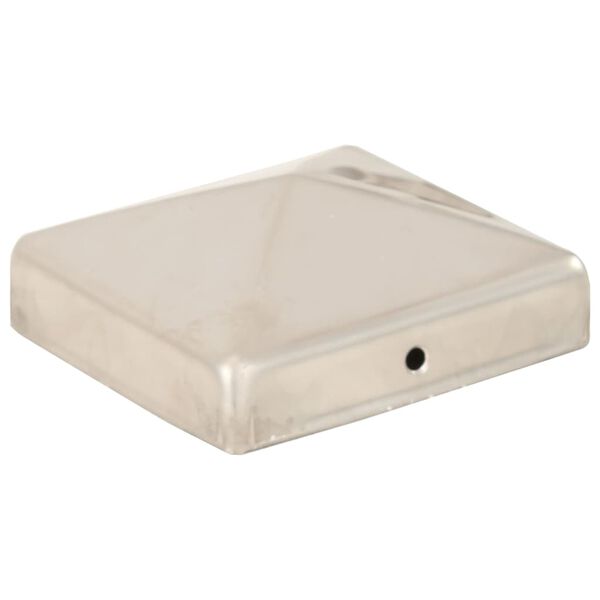 vidaXL Krytky na plotové sloupky ve tvaru stříšky 6 ks nerez 81x81 mm