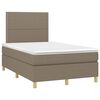 vidaXL Box spring postel s matrac&iacute; a LED taupe 120x190 cm textil
