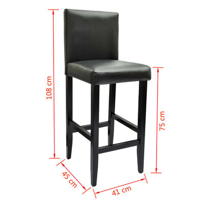 vidaXL Barové stoličky 6 ks černé umělá kůže