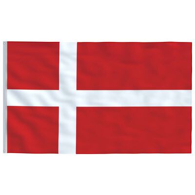 vidaXL Dánská vlajka a stožár hliník 4 m