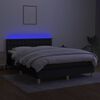 vidaXL Box spring postel s matrac&iacute; a LED čern&aacute; 140x190 cm textil