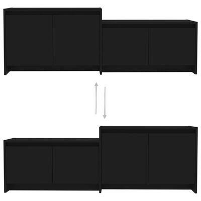 vidaXL TV skříňka černá 146,5 x 35 x 50 cm dřevotříska