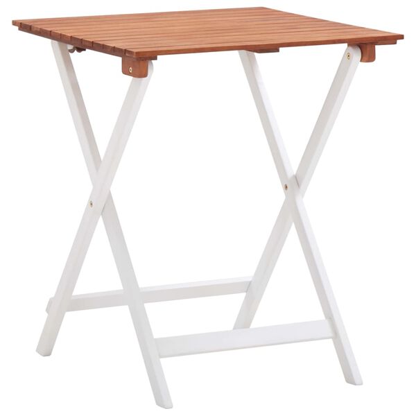 vidaXL 3d&iacute;ln&yacute; bistro set masivn&iacute; ak&aacute;ciov&eacute; dřevo tmavě hněd&yacute; a b&iacute;l&yacute;