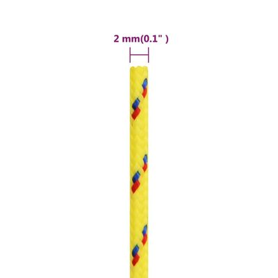 vidaXL Lodní lano žluté 2 mm 100 m polypropylen