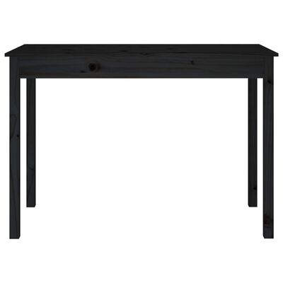 vidaXL Jídelní stůl černý 110 x 55 x 75 cm masivní borové dřevo