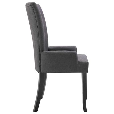 vidaXL Jídelní židle s područkami 2 ks tmavě šedé textil