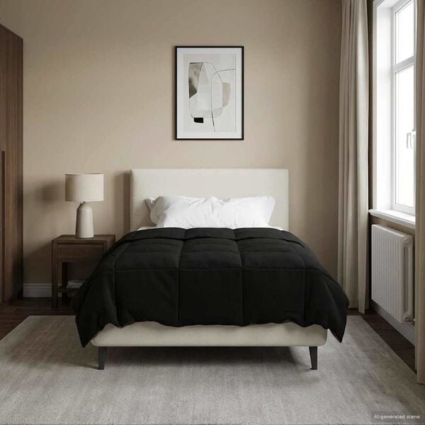 vidaXL Celoročn&iacute; přikr&yacute;vka &Scaron;něrov&aacute;n Čern&aacute; 140 x 200 cm Mikrovl&aacute;kno