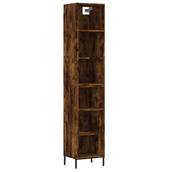 vidaXL Skř&iacute;ň highboard kouřov&yacute; dub 34,5x32,5x180 cm kompozitn&iacute; dřevo
