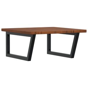 vidaXL Deska pod umyvadlo n&aacute;stěnn&aacute; ocel a masivn&iacute; dubov&eacute; dřevo