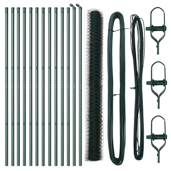 vidaXL Plotov&yacute; sloupek. Zelen&aacute; 25 x 1,5 m (36 mm s&iacute;ť) Ocel