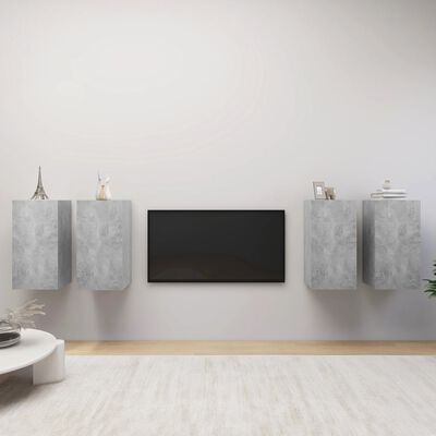 vidaXL TV skříňky 4 ks betonově šedé 30,5 x 30 x 60 cm dřevotříska