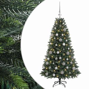 vidaXL Uměl&yacute; v&aacute;nočn&iacute; stromek s baňkami 120 cm 150 LED Tepl&aacute; b&iacute;l&aacute;