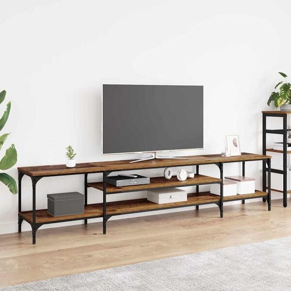 vidaXL Televizn&iacute; skř&iacute;ň Star&eacute; dřevo 201 x 35 x 45 cm