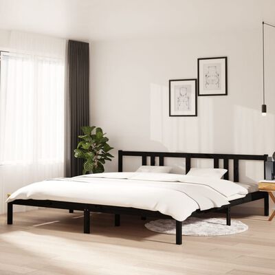 vidaXL Rám postele černý masivní dřevo 200 x 200 cm
