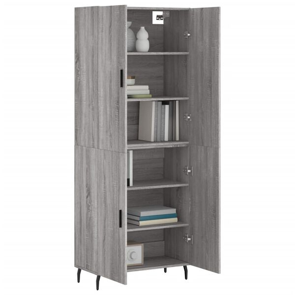vidaXL Skř&iacute;ň highboard &scaron;ed&aacute; sonoma 69,5 x 34 x 180 cm kompozitn&iacute; dřevo