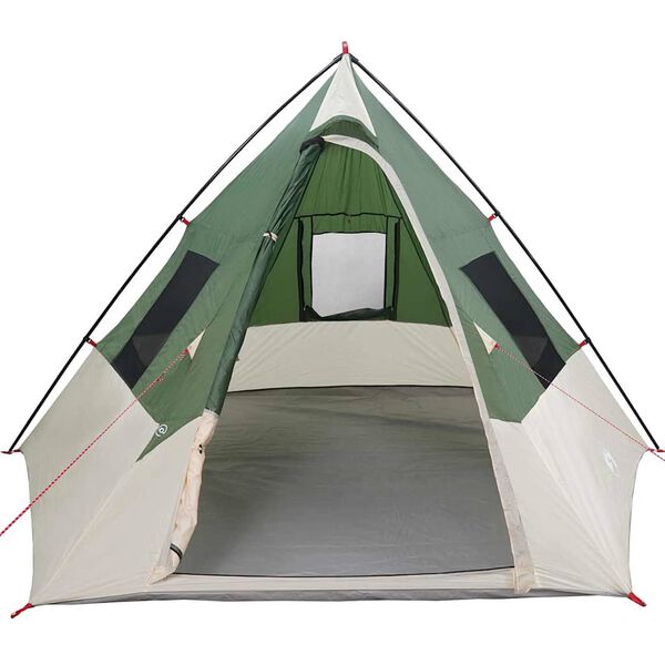 vidaXL Tipi stan se střechou Zelená 383 x 338 x 217 cm taft
