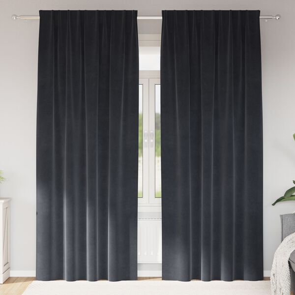 vidaXL Zatemňovac&iacute; z&aacute;věsy 2 pcs Tmavě &scaron;ed&aacute; 140 x 245 cm samet