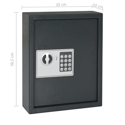 vidaXL Trezor na klíče tmavě šedý 30 x 10 x 36,5 cm