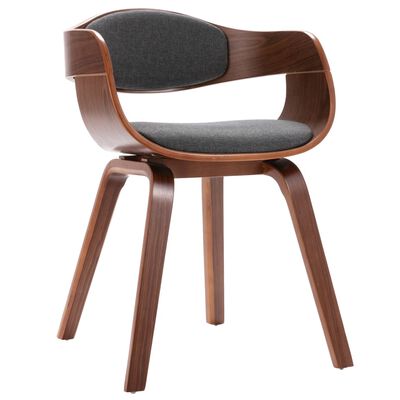 vidaXL Jídelní židle 4 ks ohýbané dřevo a šedý textil