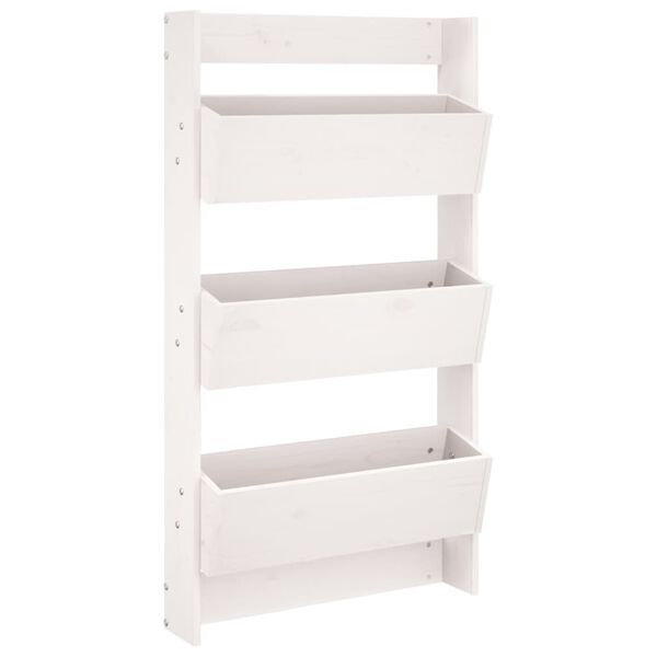 vidaXL N&aacute;stěnn&yacute; truhl&iacute;k 3patrov&yacute; 60x18,5x110 cm b&iacute;l&yacute; masivn&iacute; borovice