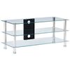 vidaXL TV stolek průhledn&yacute; 90 x 40 x 40 cm tvrzen&eacute; sklo