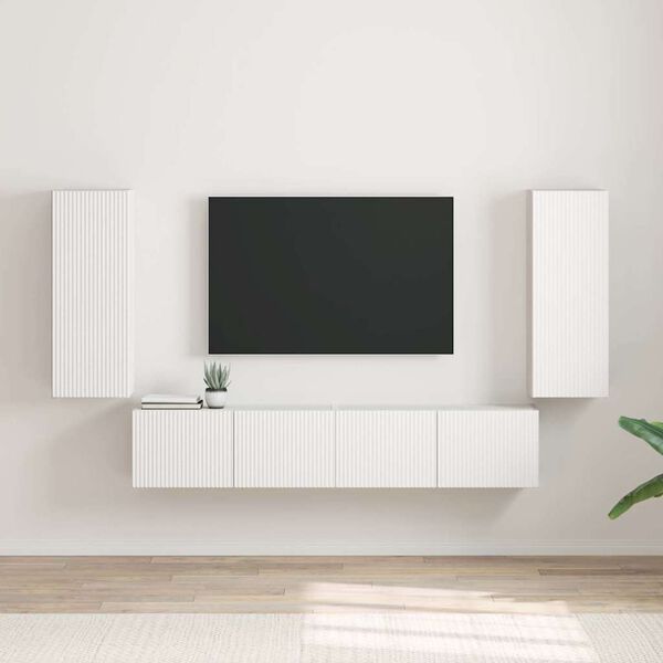 vidaXL TV wall cabinet 2 pcs B&iacute;l&aacute; 30 x 31 x 80 cm kompozitn&iacute; dřevo