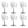 vidaXL Otočn&eacute; j&iacute;deln&iacute; židle 6 ks b&iacute;l&eacute; uměl&aacute; kůže