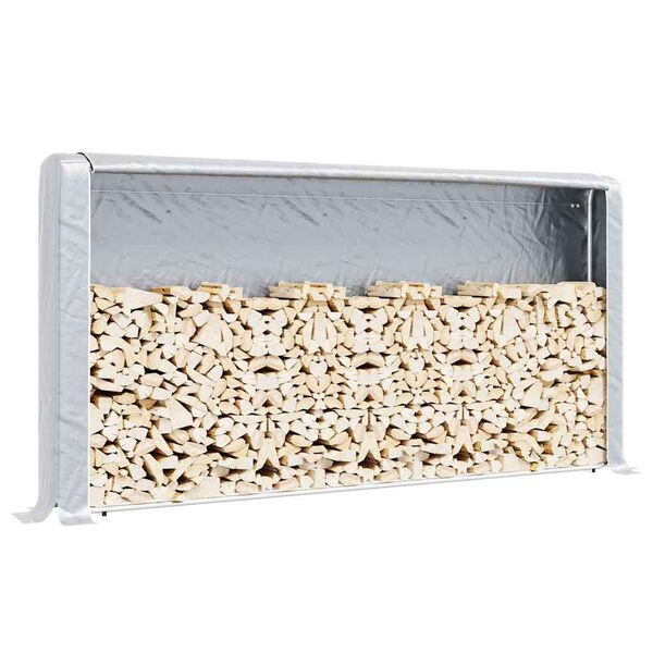 vidaXL Stojan na palivov&eacute; dřevo s krytem proti de&scaron;ti 300x25x150 cm