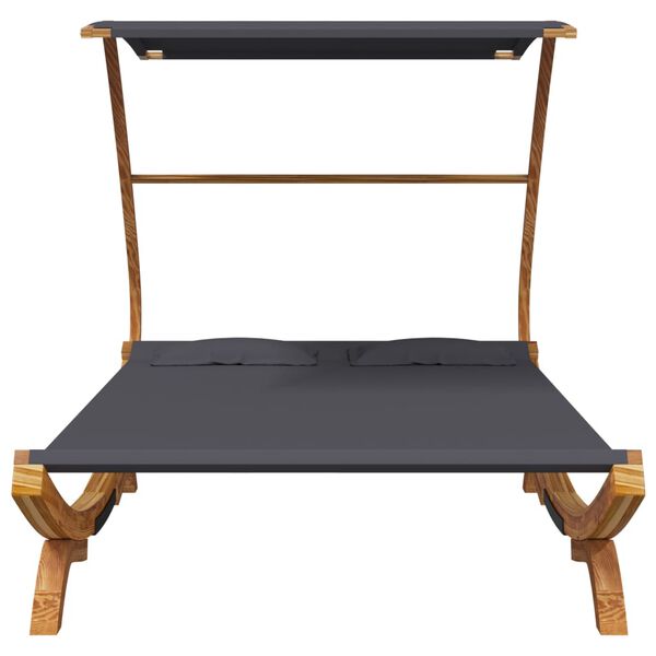 vidaXL Zahradní lehátko a stříška 165x203x138cm ohýbané dřevo antracit