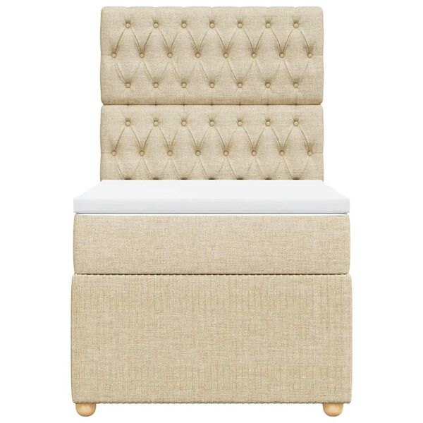 vidaXL Box spring postel s matrac&iacute; kr&eacute;mov&aacute; 90x190 cm textil