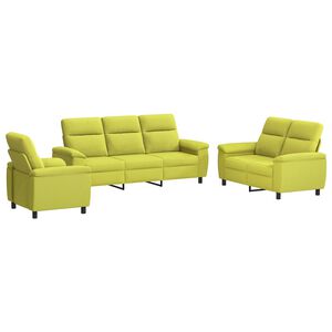 vidaXL Set pohovek 3 pcs Světl&aacute; zelen&aacute; Textil