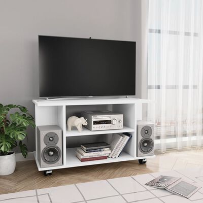 vidaXL TV stolek s kolečky bílý 80 x 40 x 45 cm kompozitní dřevo