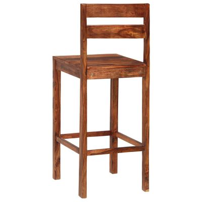 vidaXL Barové židle 2 ks hnědé masivní sheeshamové dřevo