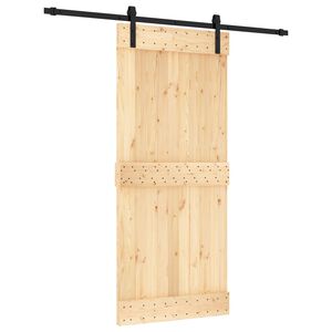 vidaXL Posuvn&eacute; dveře 90 x 210 cm Masivn&iacute; borov&eacute; dřevo (neupraven&eacute;)
