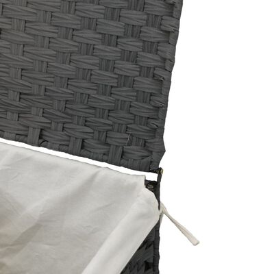 vidaXL Koš na prádlo s víkem šedý 46 x 33 x 60 cm polyratan