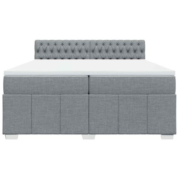 vidaXL Box spring postel s matrac&iacute; světle &scaron;ed&aacute; 200 x 200 cm textil