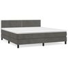 vidaXL Box spring postel s matrac&iacute; tmavě &scaron;ed&aacute; 180x200 cm samet