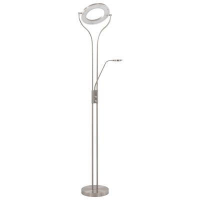vidaXL Stojací lampa 18 W stříbrná 180 cm stmívatelná