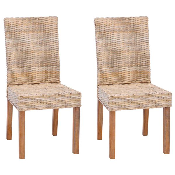 vidaXL J&iacute;deln&iacute; židle 2 pcs Př&iacute;rodn&iacute; 45 x 54 x 93 cm