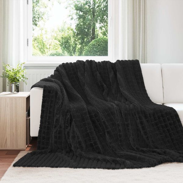vidaXL Dekoračn&iacute; deky 6 pcs Čern&aacute; 270 x 240 cm Fleece