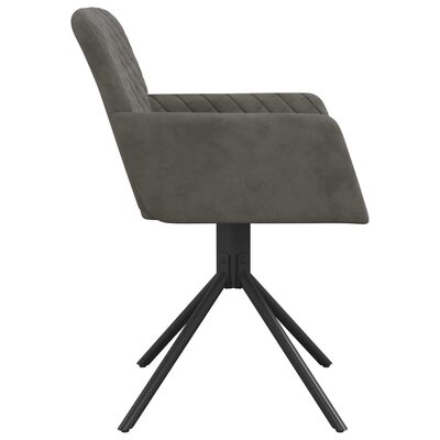 vidaXL Otočné jídelní židle 2 ks tmavě šedé samet