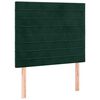 vidaXL Čelo postele s LED tmavě zelen&aacute; 80x5x118/128 cm samet