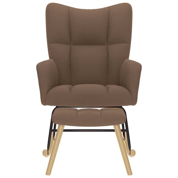 vidaXL Houpac&iacute; křeslo s podnožkou hněd&eacute; textil