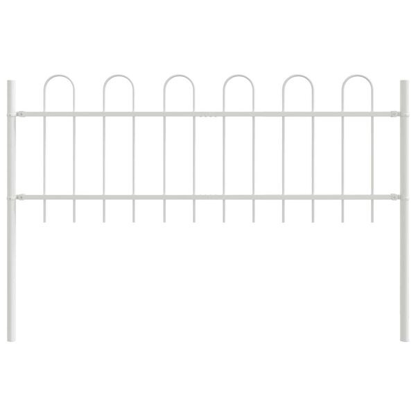 vidaXL Zahradní plot Bílá 1.7 x 0.6 m Práškově lakovaná ocel