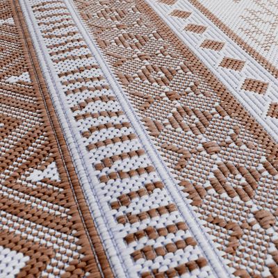 vidaXL Venkovní koberec hnědý a bílý 80 x 150 cm oboustranný design