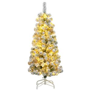 vidaXL Uměl&yacute; skl&aacute;pěc&iacute; v&aacute;nočn&iacute; stromek se 150 LED a koulemi 120 cm